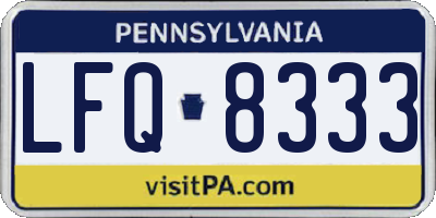 PA license plate LFQ8333