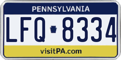 PA license plate LFQ8334