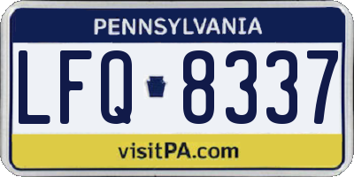 PA license plate LFQ8337