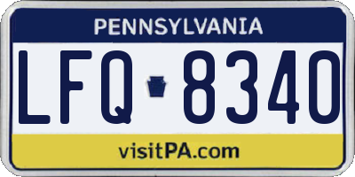 PA license plate LFQ8340