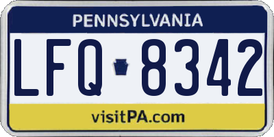 PA license plate LFQ8342