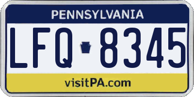 PA license plate LFQ8345