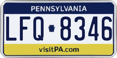 PA license plate LFQ8346