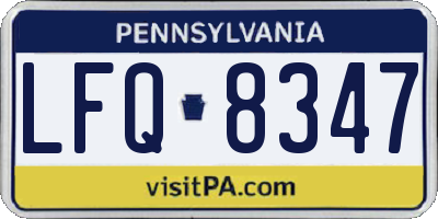 PA license plate LFQ8347