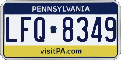 PA license plate LFQ8349