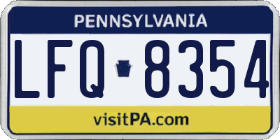 PA license plate LFQ8354