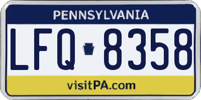 PA license plate LFQ8358