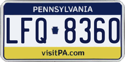 PA license plate LFQ8360