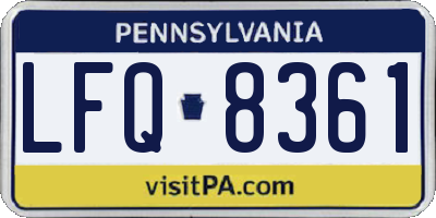 PA license plate LFQ8361