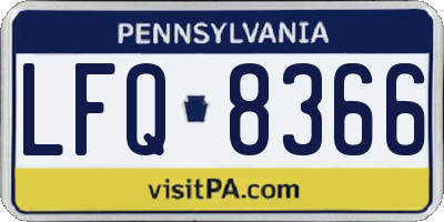 PA license plate LFQ8366