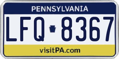 PA license plate LFQ8367