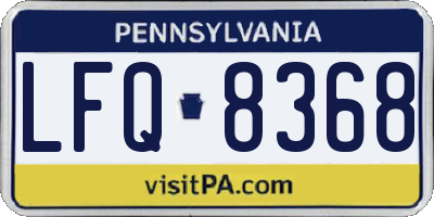 PA license plate LFQ8368