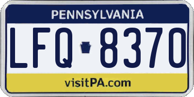 PA license plate LFQ8370