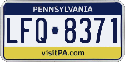 PA license plate LFQ8371