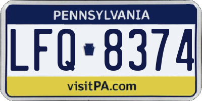 PA license plate LFQ8374