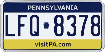 PA license plate LFQ8378