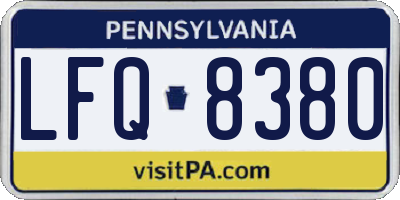 PA license plate LFQ8380