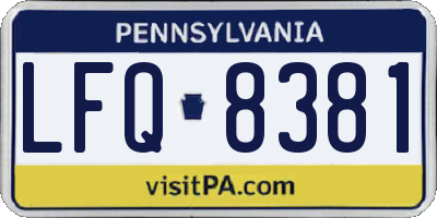 PA license plate LFQ8381