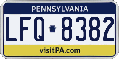 PA license plate LFQ8382