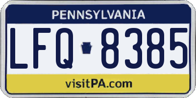 PA license plate LFQ8385