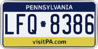 PA license plate LFQ8386
