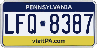 PA license plate LFQ8387