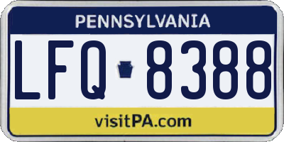 PA license plate LFQ8388
