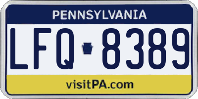 PA license plate LFQ8389