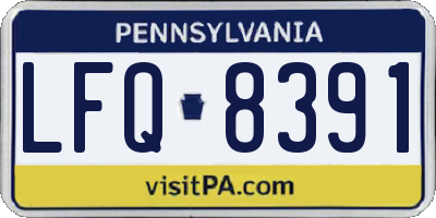 PA license plate LFQ8391