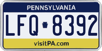 PA license plate LFQ8392