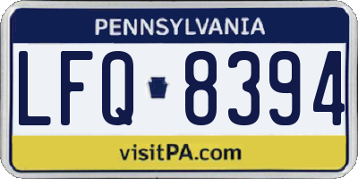 PA license plate LFQ8394