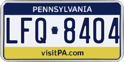 PA license plate LFQ8404
