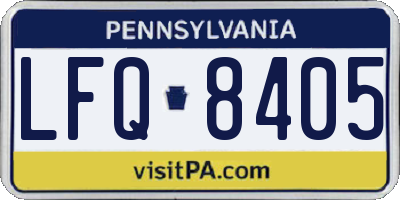 PA license plate LFQ8405