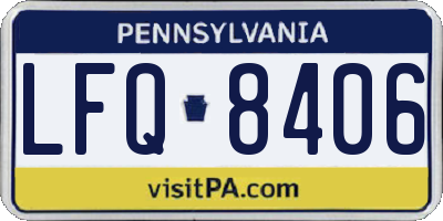 PA license plate LFQ8406