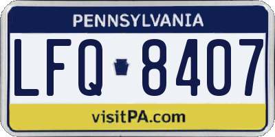 PA license plate LFQ8407