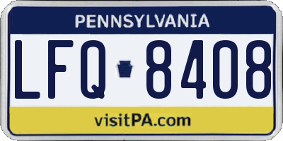 PA license plate LFQ8408