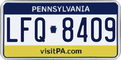 PA license plate LFQ8409