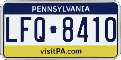 PA license plate LFQ8410
