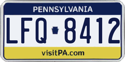 PA license plate LFQ8412
