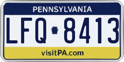 PA license plate LFQ8413
