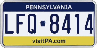 PA license plate LFQ8414