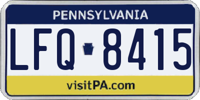 PA license plate LFQ8415