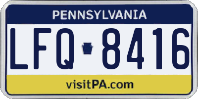 PA license plate LFQ8416