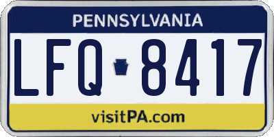 PA license plate LFQ8417