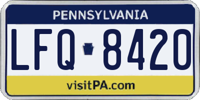 PA license plate LFQ8420