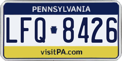 PA license plate LFQ8426