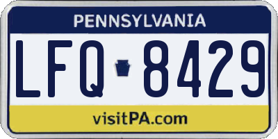 PA license plate LFQ8429