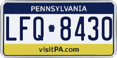 PA license plate LFQ8430