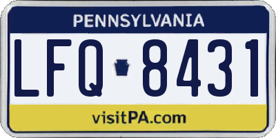 PA license plate LFQ8431