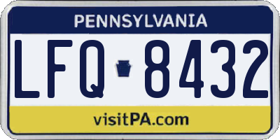 PA license plate LFQ8432